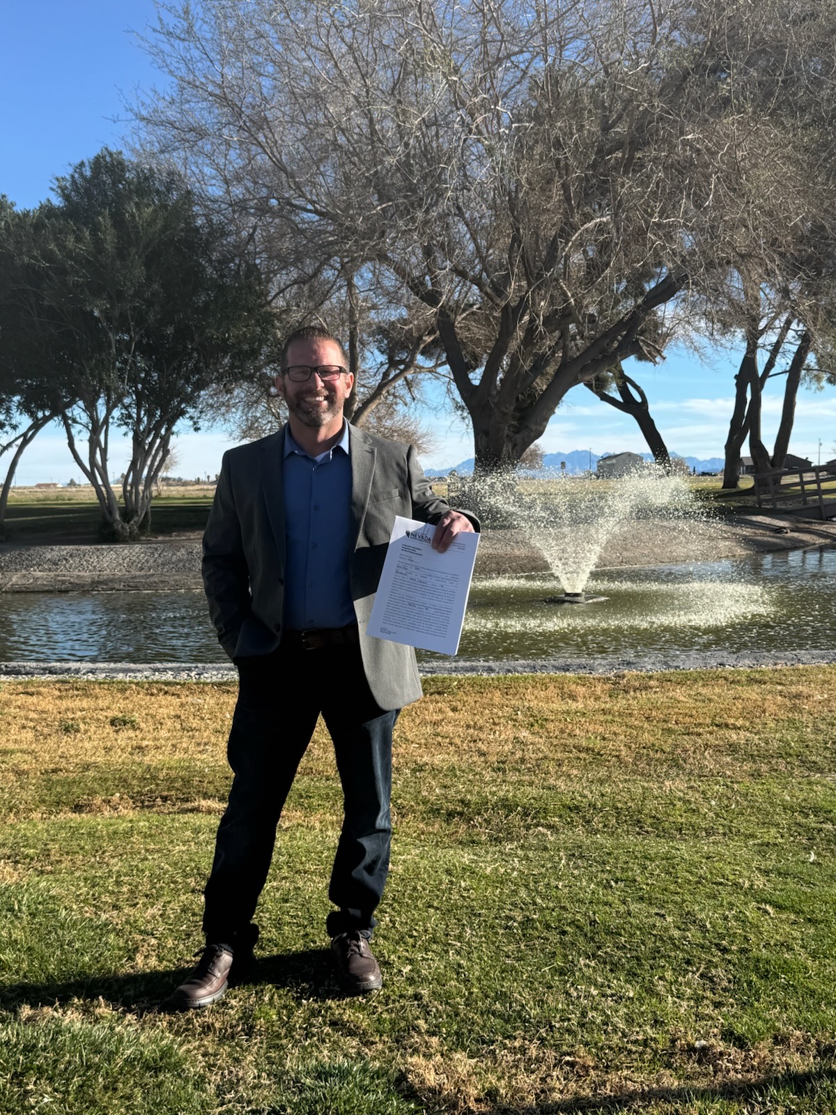 Dan Pineau filing his candidacy for Nye County Sheriff